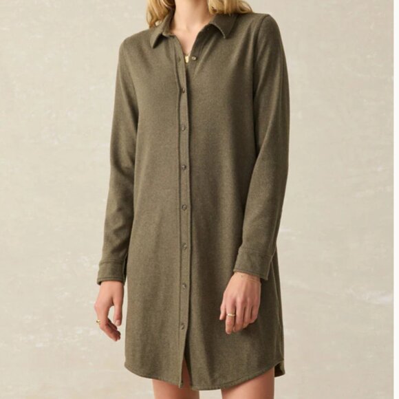 Faherty Dresses & Skirts - Faherty Legend™ Sweater Dress - Olive Melange Twill Sz S